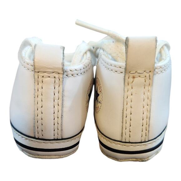 Converse all star 2 pr black & white sz 2 infant/toddler leather chuck taylors - Picture 6 of 14